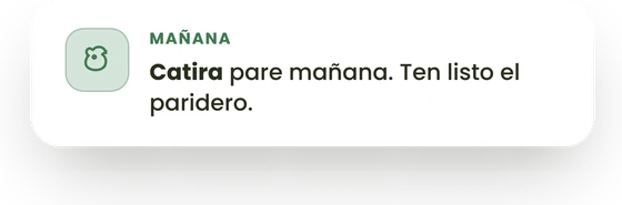 Aviso de Ganady: Catira pare mañana. Ten listo el paridero